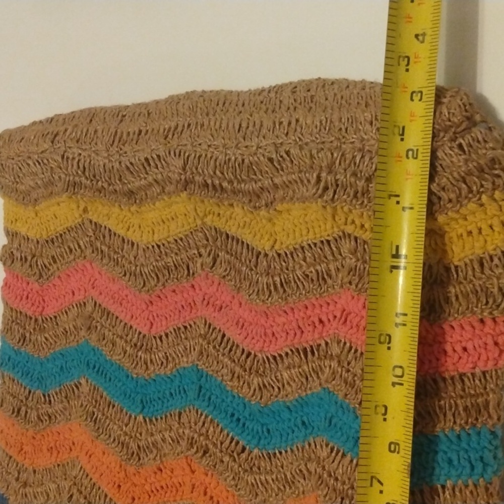 Sundance Anabaglish Colorful Jute Zigzag Pattern Tote Bag - Picture 5 of 5